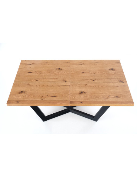 MASSIVE Stół Rozkładany 160-250cm Jasny Dąb/Czarny - Przestrzeń i Styl