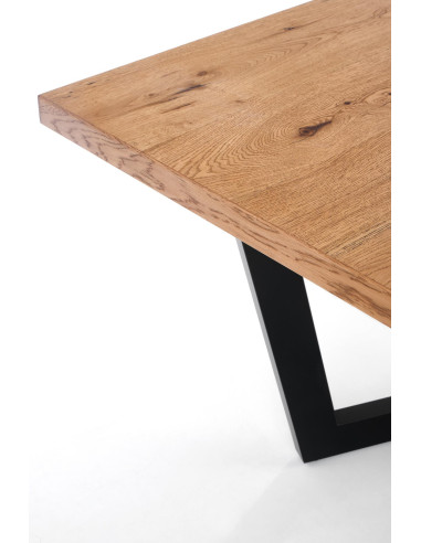 MASSIVE Stół Rozkładany 160-250cm Jasny Dąb/Czarny - Przestrzeń i Styl