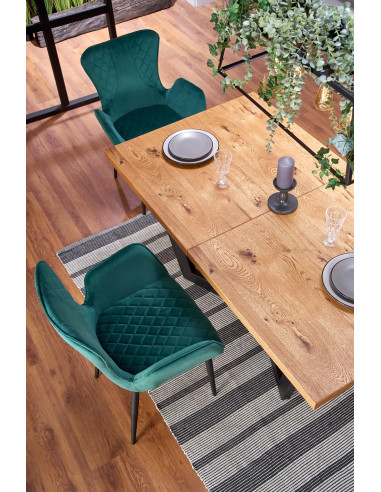 MASSIVE Stół Rozkładany 160-250cm Jasny Dąb/Czarny - Przestrzeń i Styl