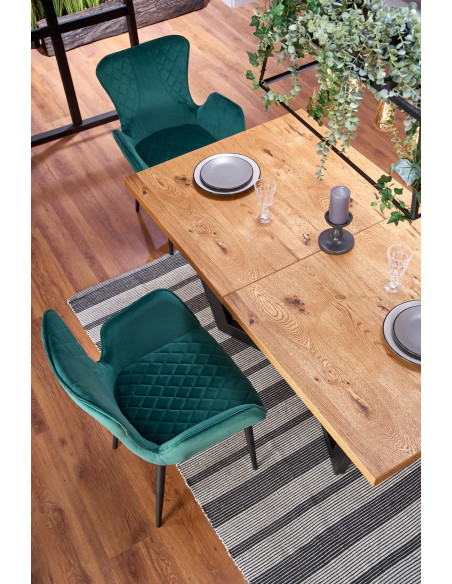 MASSIVE Stół Rozkładany 160-250cm Jasny Dąb/Czarny - Przestrzeń i Styl