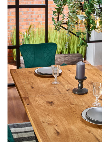 MASSIVE Stół Rozkładany 160-250cm Jasny Dąb/Czarny - Przestrzeń i Styl