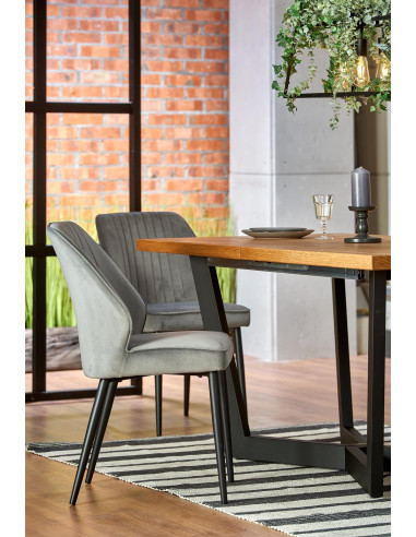 MASSIVE Stół Rozkładany 160-250cm Jasny Dąb/Czarny - Przestrzeń i Styl