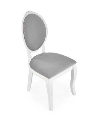 VELO Krzesło Drewniane Styl Ludwikowski Popiel/Biały - Klasyczna Elegancja