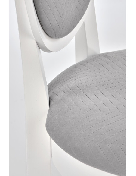 VELO Krzesło Drewniane Styl Ludwikowski Popiel/Biały - Klasyczna Elegancja