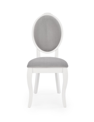 VELO Krzesło Drewniane Styl Ludwikowski Popiel/Biały - Klasyczna Elegancja