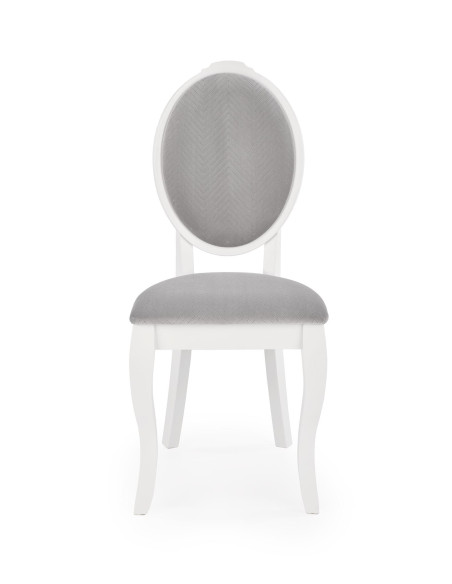 VELO Krzesło Drewniane Styl Ludwikowski Popiel/Biały - Klasyczna Elegancja
