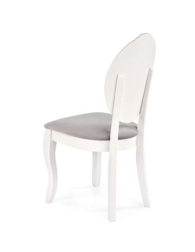 VELO Krzesło Drewniane Styl Ludwikowski Popiel/Biały - Klasyczna Elegancja