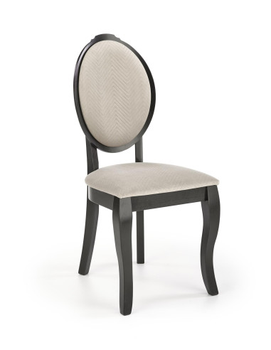 VELO Krzesło Drewniane Styl Ludwikowski Beż/Czarny - Styl i Komfort