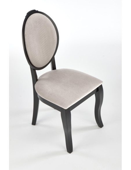 VELO Krzesło Drewniane Styl Ludwikowski Beż/Czarny - Styl i Komfort