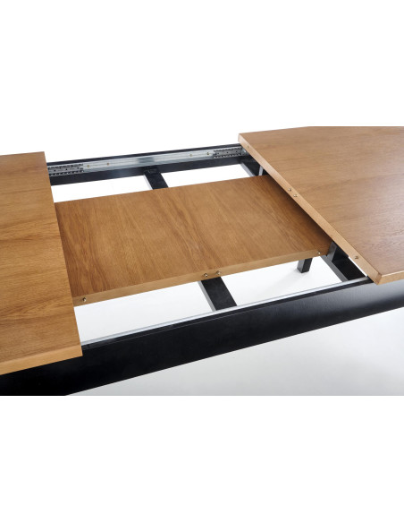 WINDSOR Stół Rozkładany 160-240cm Ciemny Dąb/Czarne - Stylowa Solidność
