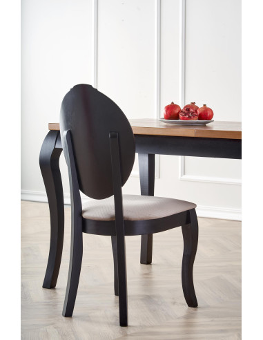 WINDSOR Stół Rozkładany 160-240cm Ciemny Dąb/Czarne - Stylowa Solidność