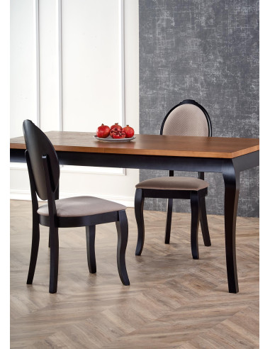 WINDSOR Stół Rozkładany 160-240cm Ciemny Dąb/Czarne - Stylowa Solidność