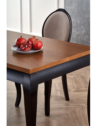 WINDSOR Stół Rozkładany 160-240cm Ciemny Dąb/Czarne - Stylowa Solidność