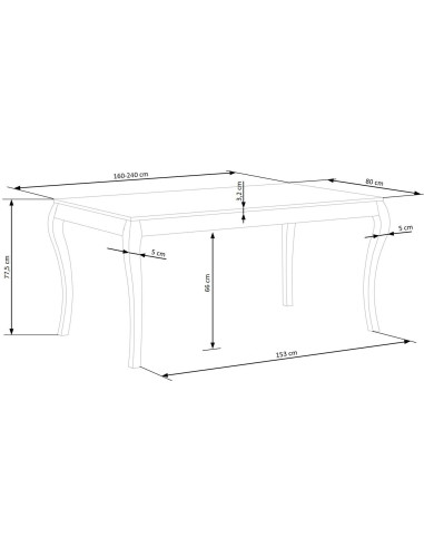 WINDSOR Stół Rozkładany 160-240cm Ciemny Dąb/Czarne - Stylowa Solidność