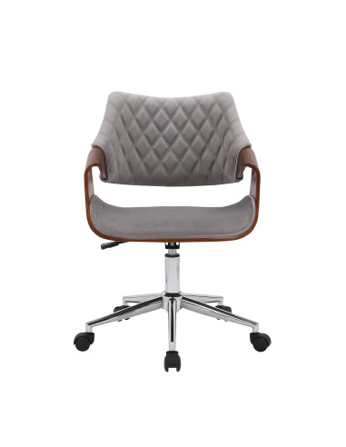 Fotel gabinetowy pikowany DURO popielaty VELVET