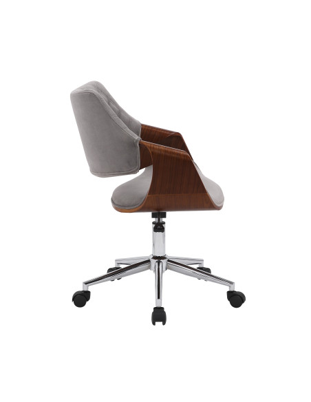 Fotel gabinetowy pikowany DURO popielaty VELVET