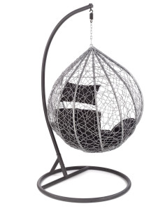 EGGY Fotel Ogrodowy Huśtawka Kula Popiel/Czarny - Relaks i Design w Ogrodzie 2