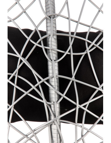 EGGY Fotel Ogrodowy Huśtawka Kula Popiel/Czarny - Relaks i Design w Ogrodzie