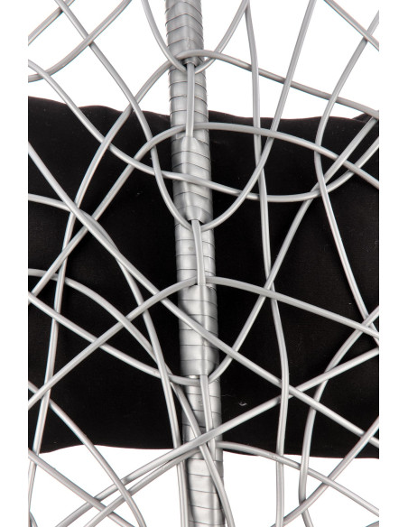 EGGY Fotel Ogrodowy Huśtawka Kula Popiel/Czarny - Relaks i Design w Ogrodzie