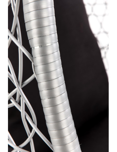 EGGY Fotel Ogrodowy Huśtawka Kula Popiel/Czarny - Relaks i Design w Ogrodzie