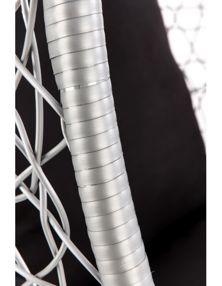 EGGY Fotel Ogrodowy Huśtawka Kula Popiel/Czarny - Relaks i Design w Ogrodzie