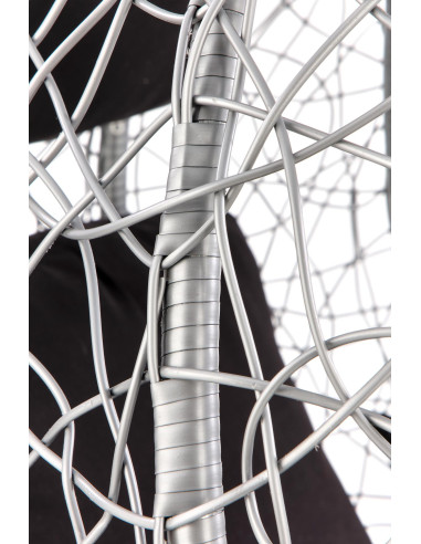 EGGY Fotel Ogrodowy Huśtawka Kula Popiel/Czarny - Relaks i Design w Ogrodzie