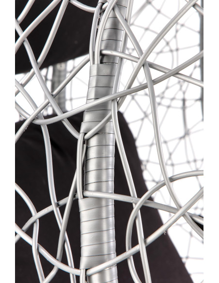 EGGY Fotel Ogrodowy Huśtawka Kula Popiel/Czarny - Relaks i Design w Ogrodzie