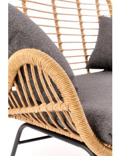 IKARO Sofa Rattanowa z Poduszkami Naturalny-Czarny - Styl na Tarasie 2