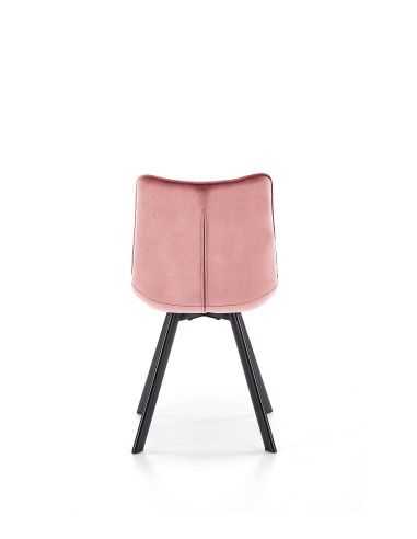 K332 Krzesło Pikowane Velvet Różowe - Słodki i Komfortowy Akcent
