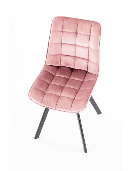 K332 Krzesło Pikowane Velvet Różowe - Słodki i Komfortowy Akcent