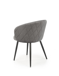 K430 Krzesło Kubełkowe Velvet Popielate - Nowoczesny Design w Jadalni 2