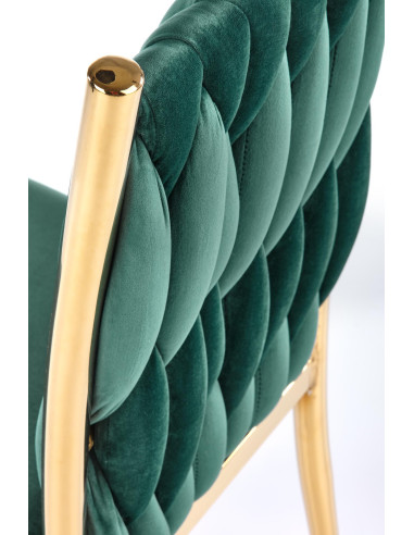 K436 Krzesło Ciemny Zielony Velvet / Złote Nogi - Elegancja i Prestiż