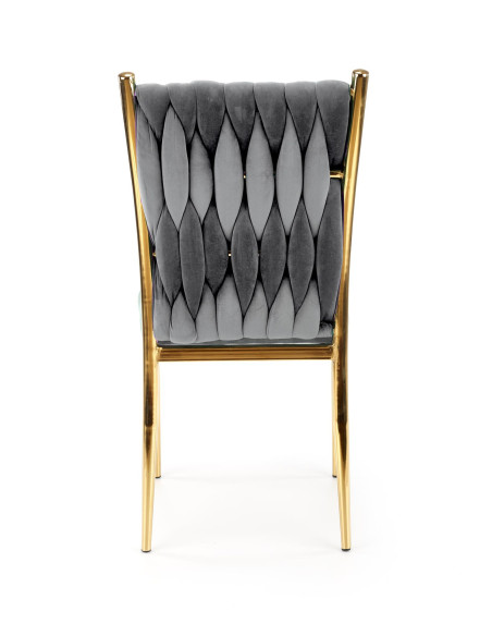K436 Krzesło Popielate Velvet / Złote Nogi - Elegancja i Prestiż