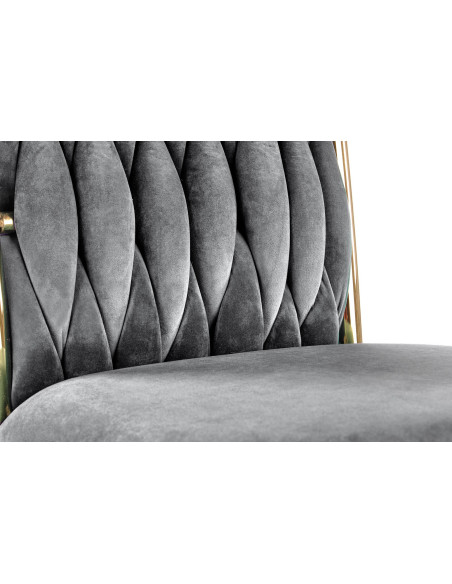 K436 Krzesło Popielate Velvet / Złote Nogi - Elegancja i Prestiż