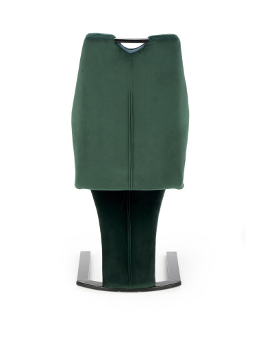 K442 Krzesło Pikowane z Uchwytem na Płozie Ciemna Zieleń Velvet