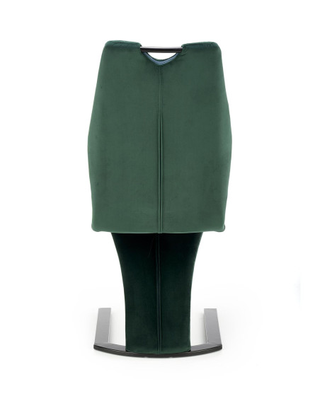 K442 Krzesło Pikowane z Uchwytem na Płozie Ciemna Zieleń Velvet