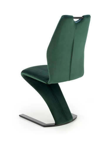 K442 Krzesło Pikowane z Uchwytem na Płozie Ciemna Zieleń Velvet
