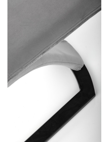 K442 Krzesło Pikowane z Uchwytem na Płozie Popielate Velvet - Wygoda i Styl