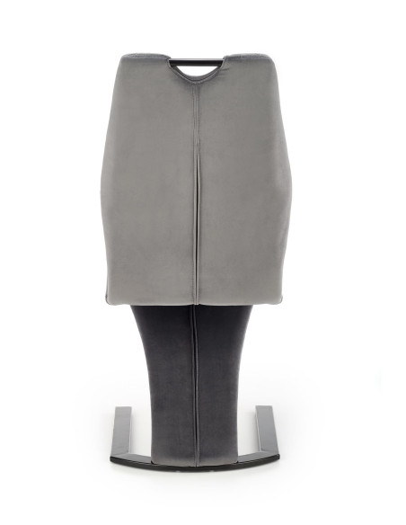 K442 Krzesło Pikowane z Uchwytem na Płozie Popielate Velvet - Wygoda i Styl