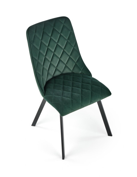 Krzesło pikowane CH/450 tkanina ciemno zielona VELVET