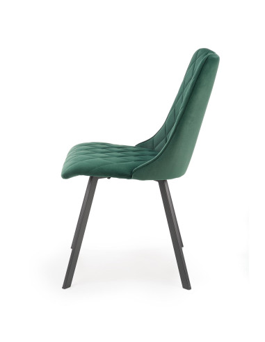 Krzesło pikowane CH/450 tkanina ciemno zielona VELVET