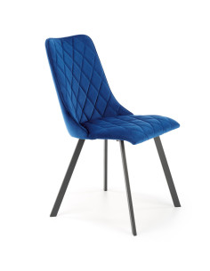 K450 Krzesło w Romby Velvet Granatowy - Elegancja w Głębokim Odcieniu