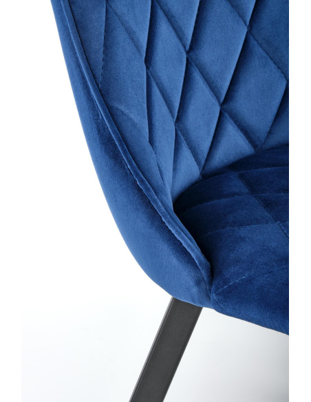 K450 Krzesło w Romby Velvet Granatowy - Elegancja w Głębokim Odcieniu