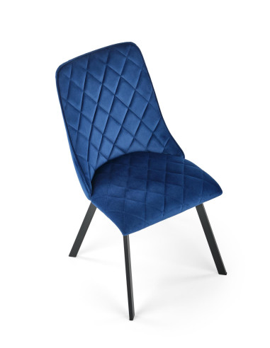 K450 Krzesło w Romby Velvet Granatowy - Elegancja w Głębokim Odcieniu