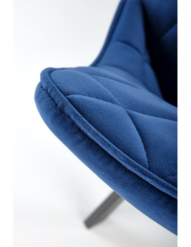 K450 Krzesło w Romby Velvet Granatowy - Elegancja w Głębokim Odcieniu