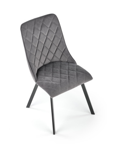 K450 Krzesło w Romby Velvet Popielate - Subtelność i Nowoczesny Design