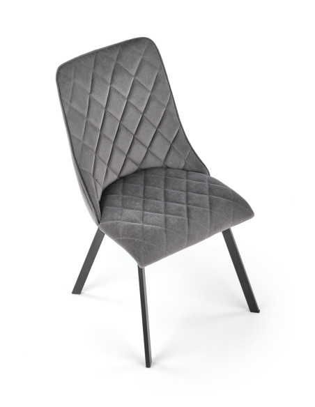K450 Krzesło w Romby Velvet Popielate - Subtelność i Nowoczesny Design