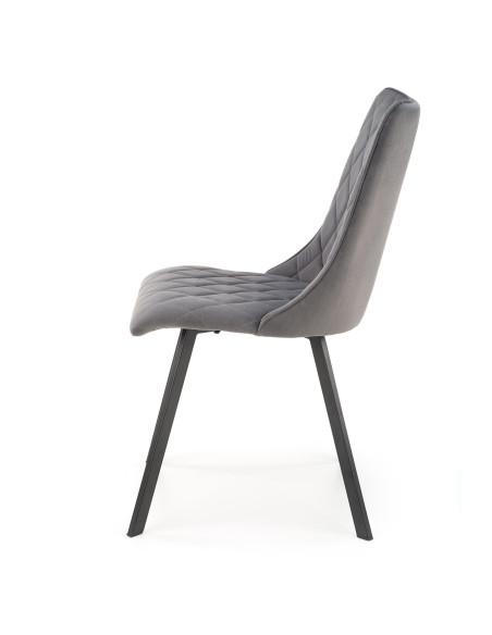 K450 Krzesło w Romby Velvet Popielate - Subtelność i Nowoczesny Design