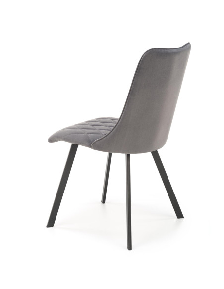 K450 Krzesło w Romby Velvet Popielate - Subtelność i Nowoczesny Design