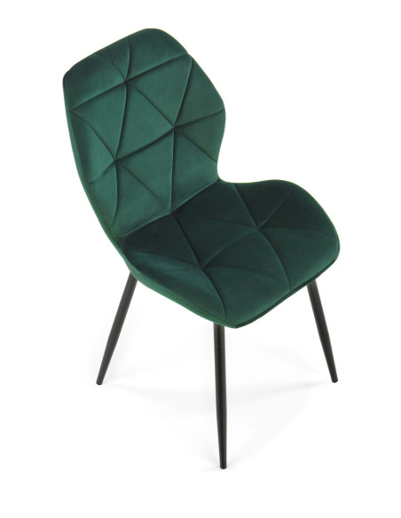 K453 Krzesło Pikowane Velvet Ciemna Zieleń - Natura w Domowym Zakątku